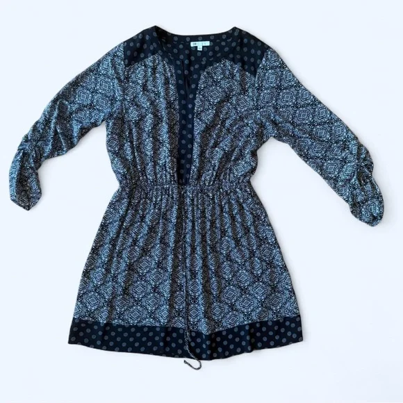 DR2 Blue and Black Patterned Mini Dress - Picture 1 of 5